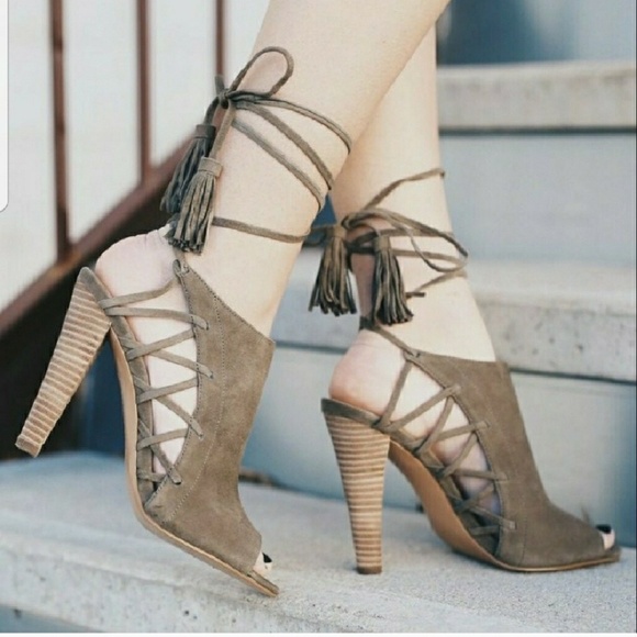 Banana Republic Shoes - Side caged pump suede with lace ankle toe FIRM$